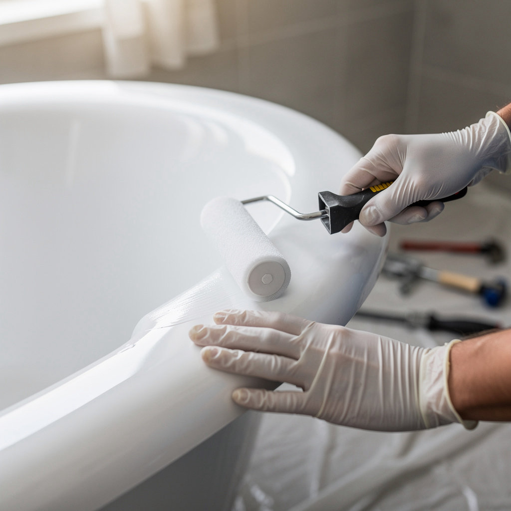 Bathcrest of Santa Barbara County & Crestline Refinishing professional bathroom remodel with modern fixtures and tile work